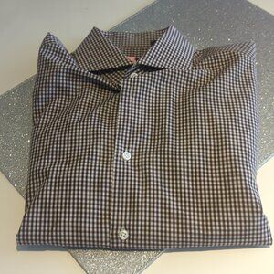 Hugo Boss Brown Gingham Brown and White  Shirt - Size 41 Like New